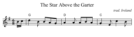 Star Above the Garter, The  - staff notation