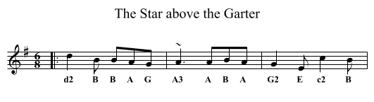 Star above the Garter, The - staff notation