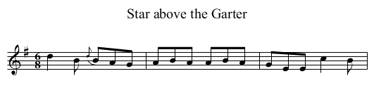 Star above the Garter - staff notation