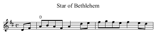 Star of Bethlehem - staff notation