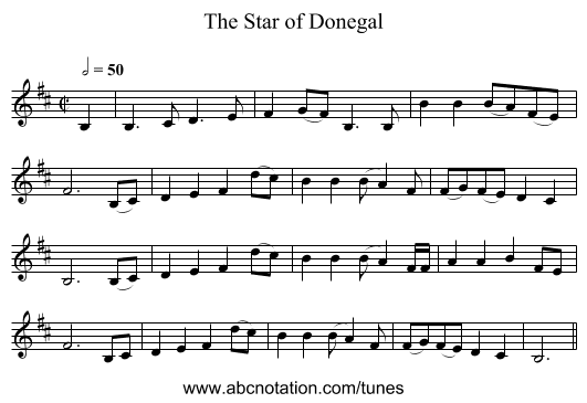 Star of Donegal, The - staff notation