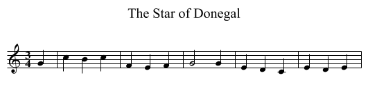 Star of Donegal, The - staff notation
