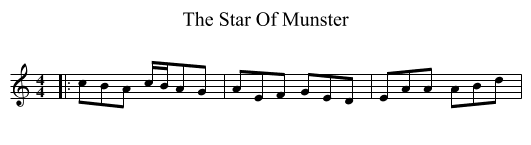 Star Of Munster, The  - staff notation