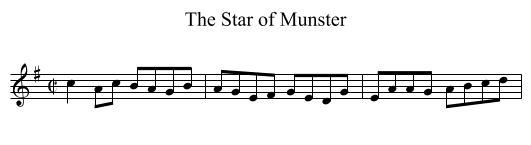 Star of Munster, The - staff notation