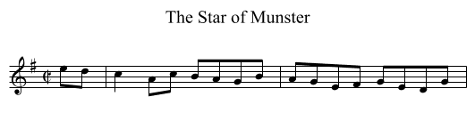 Star of Munster, The - staff notation