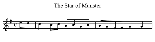 Star of Munster, The - staff notation