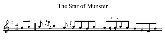 Star of Munster, The  - staff notation
