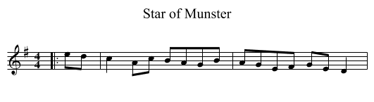 Star of Munster - staff notation