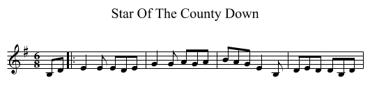 Star Of The County Down - staff notation