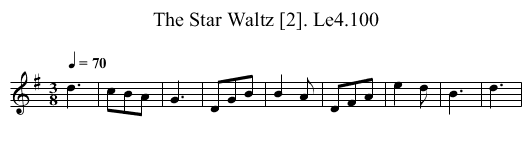 Star Waltz [2]. Le4.100, The - staff notation