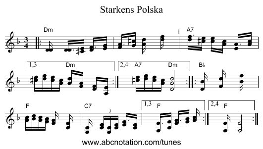 Starkens Polska - staff notation
