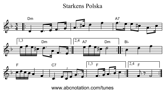 Starkens Polska - staff notation