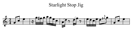 Starlight Stop Jig - staff notation