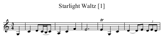 Starlight Waltz [1] - staff notation