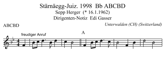 Stärnäegg-Juiz. 1998  Bb ABCBD - staff notation