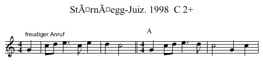 StÃ¤rnÃ¤egg-Juiz. 1998  C 2+ - staff notation