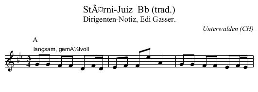 StÃ¤rni-Juiz  Bb (trad.) - staff notation