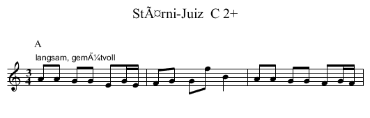 StÃ¤rni-Juiz  C 2+ - staff notation