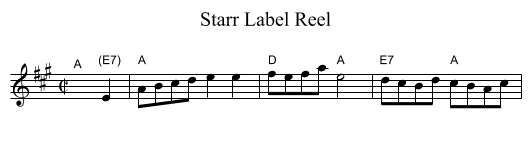 Starr Label Reel - staff notation