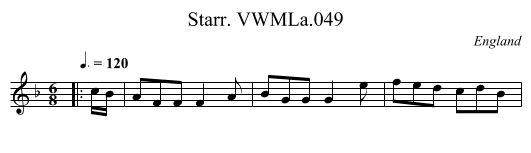 Starr. VWMLa.049 - staff notation