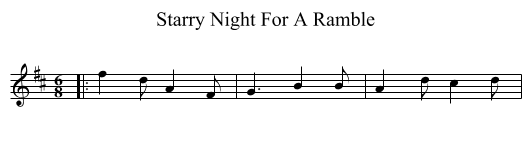 Starry Night For A Ramble - staff notation
