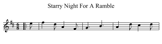 Starry Night For A Ramble - staff notation