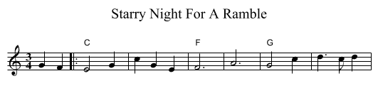 Starry Night For A Ramble - staff notation