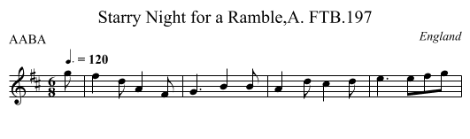 Starry Night for a Ramble,A. FTB.197 - staff notation