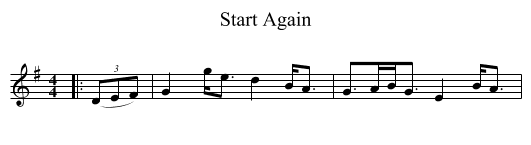 Start Again - staff notation