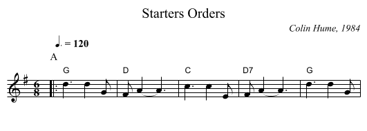 Starters Orders - staff notation