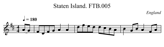 Staten Island. FTB.005 - staff notation