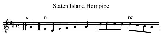 Staten Island Hornpipe - staff notation