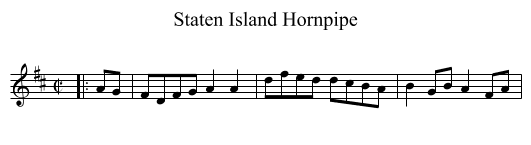 Staten Island Hornpipe - staff notation