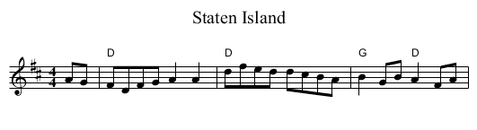 Staten Island - staff notation