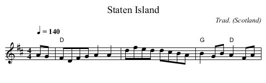 Staten Island - staff notation