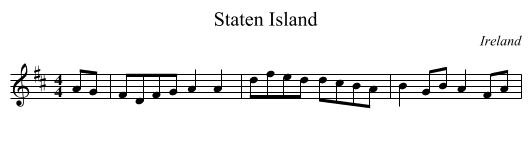 Staten Island - staff notation