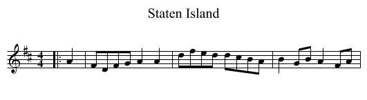 Staten Island - staff notation