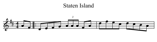 Staten Island - staff notation