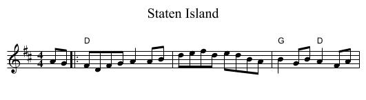 Staten Island - staff notation