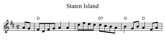 Staten Island - staff notation