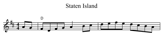 Staten Island - staff notation
