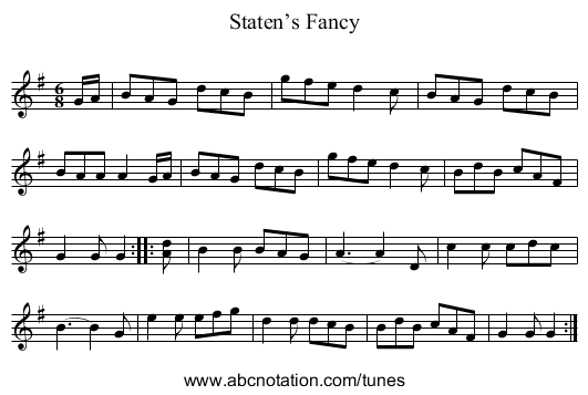 Staten’s Fancy - staff notation