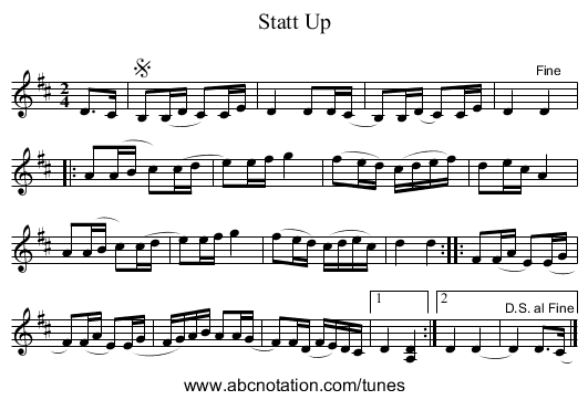 Statt Up - staff notation
