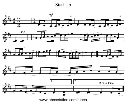 Statt Up - staff notation