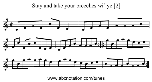 Stay and take your breeches wi’ ye [2] - staff notation