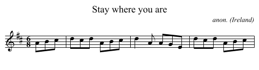 Stay where you are - staff notation