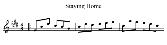 Staying Home - staff notation