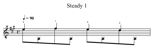 Steady 1 - staff notation