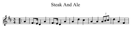 Steak And Ale - staff notation