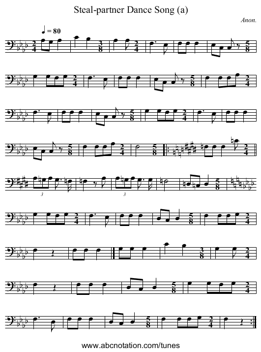 Steal-partner Dance Song (a) - staff notation
